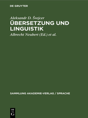 cover image of Übersetzung und Linguistik